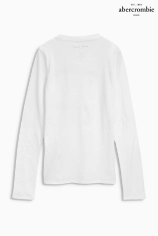 White Abercrombie & Fitch Long Sleeve Sequin Tee